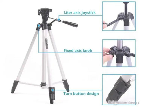 5 Feet Video Stand 330 Big Tripod Mobile Stand For Mobile and DSLR Camera Video Capturing Tripod Stand